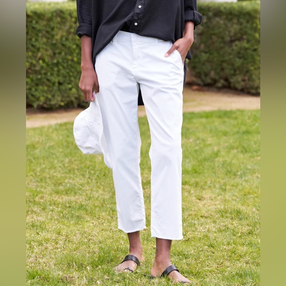 Frank & Eileen Wicklow The Italian Performance Twill Chino Pants in White Sz 00